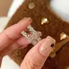 Anillo Ajustable con Encaje y Pedrería Plateado para Mujer, Anillo de Diamante Versátil de Lujo Ligero de Moda, Apilable, Estilo de Nicho