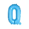 Balão de filme de alumínio azul doce americano de 16 polegadas, pó doce, letra capital inglesa A-Z, balão decorativo de aniversário para confissão