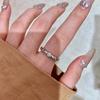 Nuevo Anillo de Diamante a Cuadros Rojo Flash Red de Nicho Diseño de Moda Simple Yulin Hielo Triturado Anillo de Barra de Hielo Anillo de Cola
