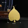 Pingente Folha de Bodhi em Folha de Ouro Imitação, Pingente Mascote, Decoração de Casa, Pingente de Nó de Paz e Auspicioso
