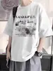 2025 Novo Estilo de Verão Manga Curta Juventude Estilo Hong Kong Fresca Camiseta de Manga Curta para Meninos Versátil Tendência Marca Top Solto