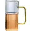 Praça Qian Ming Xuan Copo de Vidro Resistente ao Calor Copo de Café da Manhã Copo de Leite Doméstico Grande Capacidade Copo com Infusor de Chá Copo de Água com Alça Copo