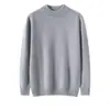 Suéter Masculino de Cashmere Gola Alta Meia Cor Sólida Espessado Gola Dupla Malha Negócios Exterior Novo Estilo Casual Camada Base Quente
