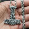 Mitología nórdica collar martillo de Thor y dragón cuerno de Dios colgante amuleto animal original collar vikingo