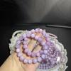 Pulseira de Kunzita Olho de Gato Natural Corrente Roxo Taro Romântica Efeito Olho de Gato em Linha Única Rainha do Cristal