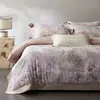 Funda de edredón de algodón puro de alta gama europea para todas las estaciones, sábana bajera de algodón completo, amigable con la piel, satén, para dormir sin ropa, algodón de fibra larga, algodón australiano, juego de cuatro piezas