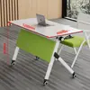 Juego de Mesa y Sillas Plegables para Entrenamiento, Mesa Hexagonal Inteligente Móvil Multifuncional para Salón de Clases, Mesa Redonda y Larga para Conferencias