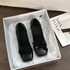 Sapatos Mary Jane com Laço para Meninas, Estilo Retro de Verão, Aumentadores de Altura, Confortáveis Saltos Altos de Bico Quadrado, Sapatos de Salto Baixo Versáteis