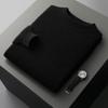 Suéter de Punto Redondo 100% Lana para Hombre, Talla Grande Holgada, Prenda de Punto para Otoño e Invierno, Suéter Pulóver, Camiseta Base