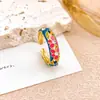 Anel Mais Vendido Estilo Chinês Anel de Flor Oca com Gotejamento de Óleo Nicho Alto Padrão Luxo Leve Temperamento Versátil Anel Não Desbota