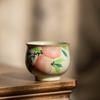 Taza de té de cerámica pintada a mano con forma de melocotón del horno Huang Ru, taza de té de regalo, taza de Coca-Cola, taza de té, taza de té, taza de té, tazas de té para el hogar