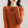Camiseta básica de punto de cuello redondo para mujer, corte ajustado y adelgazante, suéter elegante nuevo para otoño e invierno 2026