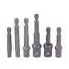Adaptador de Enchufe Hexagonal a Cuadrado Barra de Conexión para Llave de Impacto Conexión de Cabezal Cuadrado Varilla de Conversión Conector para Taladro Eléctrico