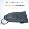 Bolsa de Malha de Três Camadas com Bolsos de Malha com Cordão para Armazenamento de Cabos de Dados Digitais