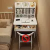 Escritorio de Computadora para Apartamento Pequeño Hogareño de Madera Maciza de 60 cm con Estantería Integrada Escritorio de Estudio para Estudiantes Escritorio de Noche para Dormitorio