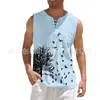 2024 Amazon wish Estación Independiente Vende Chaleco Casual sin Mangas de Color Sólido Estampado para Hombre Camisas para Hombre