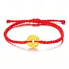 Dinero de los Cinco Emperadores 999 Oro de Pie Cuentas de Transferencia de Oro Pulsera de Oro Puro Dinero de la Suerte Año Cuerda Roja Cadena de Pie DIY para Hombres y Mujeres