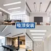 Luces de Tira Cuadradas de Aluminio Súper Brillantes para Techo de Oficina Gimnasio Salón de Clases Supermercado Luces Colgantes Dedicadas Luces de Tira Largas LED