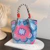 Bolso Premium, Bolso Tote Portátil para el Trabajo y Salidas, Bolso Tejido de Gran Capacidad, Bolso Cuadrado Pequeño para Viajes Diarios, Bolsa de Almacenamiento