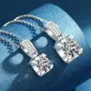 Collar de Plata S925 con Cabeza de Toro de Cuatro Garras para Mujer, Colgante de Moda de Lujo Ligero Incrustado con Diamantes, Cadena para Clavícula de Moissanita de Un Quilate al por Mayor