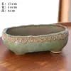 Maceta Cerámica Hidropónica de Gran Diámetro, Cubeta Extra Grande Poco Profunda, Narciso Moneda de Cobre, Cultura del Agua Montaña Espada Estilo Chino, Cubeta Tradicional para Acuario