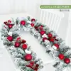 Decoración Navideña Ratán Encriptado Hotel Centro Comercial Ventana Escalera Escena Diseño Nieve Flockada Ratán Colgantes de Puerta