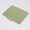 Tapete de silicone para escorrer louça de comércio exterior, fácil de limpar, pode ser pendurado, tapete de escorrer multifuncional para cozinha, tapete de escorrer com furos para utensílios de mesa