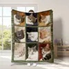 Manta retro de gato lindo más vendida en Amazon transfronterizo con estampado digital de imágenes de mascotas, cubierta de felpa