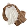 Roupas de Outono de Veludo Raglan Infantil Outono e Inverno Novo Conjunto de Íntimos Térmicos para Meninos Roupas de Casa para Bebês Meninas Roupas Infantis