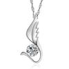 Colgante Weihua de ala de ángel de una sola ala coreana, temperamento, chapado en plata, collar de ocho corazones y ocho flechas, collar para mujer