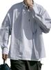 Camisa de manga larga a rayas japonesas para hombre, estilo Hong Kong, de primavera y otoño, de manga corta, holgada, de moda y de alta gama.