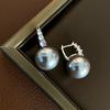 Pendientes de perlas chinas con diseño de flor de circón fresco y moderno, pendientes de temperamento con personalidad a la moda, pendientes ligeros de lujo de alta gama.