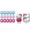 Decoraciones para Fiesta de Gatos Kt Transfronterizas Pancarta de Cumpleaños Infantil Adorno para Pastel Globo Mantel de Mesa Set Espiral Montaje de Fiesta