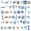 50 Adesivos Transfronteiriços Azuis Desenho Animado Estilo Ins Adesivos à Prova d'Água DIY Mala Caderno Skate Adesivos Decorativos
