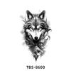 Nova Tatuagem de Braço Tatuagem Preto e Branco Animal Totem Adesivo Fábrica em estoque Atacado Transfronteiriça TATTOO Impermeável