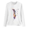 Sudadera Holgada Estampada de Primavera 2023 Cuello Redondo Manga Larga de Algodón Base Fresca Dulce Manga Larga Negra