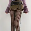 Medias Caladas de Encaje con Diseño de Pétalos para Primavera y Otoño, Delgadas, Estilo Lolita, para Usar con Botas, Color Café Retro