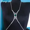 Accesorios para el cuerpo transfronterizos europeos y americanos, soporte para el pecho con gemas cuadradas multicolores sexys, cadena corporal brillante para mujer