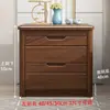 Conjunto Completo de Mesa de Cabeceira de Madeira Maciça, Armário de Armazenamento Doméstico Moderno Simples Estilo Chinês para Quarto, Armário Grande Simples de 3 Camadas ao Lado da Cama