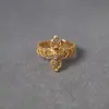 Anel Aberto Engravado Escovado Vazado Estilo Retrô para Mulheres, Novo Design de Nicho, Luxo Leve, Versátil, Fashion, para o Dia a Dia