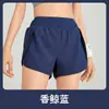 Pantalones Cortos de Yoga Falsos de Dos Piezas, Estilo Delgado, Anti-Exposición, Bolsillos Laterales, Pantalones Cortos Deportivos para Correr y Fitness, Transpirables y de Secado Rápido