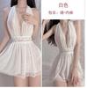 Sexy Wish Ropa Interior Sexy Pijamas Sexy Deseo Puro Malla Pasión Tentación Cuello Colgante Halter Bata de Noche Sin Quitarse Traje de Talla Grande