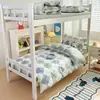 Juego de ropa de cama de tres piezas para dormitorio estudiantil, 100% algodón Clase A, estilo sábana bajera, sábana 100% algodón 90x190 para litera y funda de edredón