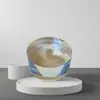 Base de Bola de Cristal Artificial Natural Cristal Base Cóncava de Cristal Vidrio Trapezoidal Madera Maciza Metal Base de Bola Redonda Puede Grabar Texto Soporte para Bola