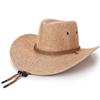 Sombrero de verano de tres cuerdas para hombre, sombrero para el sol, sombrero de vaquero occidental, sombrero de cáñamo, sombrero de viento nacional, sombrero de playa turístico