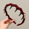 Diadema Ondulada Marrón para Mujer, Uso Diario, Antideslizante, con Dientes, para Lavarse la Cara, Accesorio para el Cabello