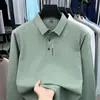 Camisa POLO de Solapa de Manga Larga para Hombre de Otoño, Top para Hombre con Estampado de Logo de Letra, Camiseta Casual para Hombre, En Stock, Dropshipping