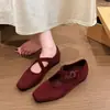 Zapatos Mary Jane de color liso con brisa nocturna, a la moda, nuevos, de tacón bajo, 2026, zapatos de vestir Mary Jane para mujer, otoño, tacón grueso, estilo retro francés
