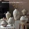 Jarrón Vintage Viento Sedoso Jarra de Cerámica Gruesa Nuevo Estilo Chino Hecho a Mano Decoración de Casa de Huéspedes Estilo Zen Hotel Antiguo Casa de Huéspedes Vestido Suave