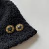 Yesen ESSTUDIO Xiaoxiang botão de metal vintage desgastado casaco de tweed casaco de tweed de cashmere botão